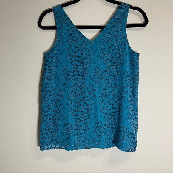 Lilly Pulitzer Florin Silk Top Teal Bay Silk Swirl Clip XXS NWT - Picture 6 of 9